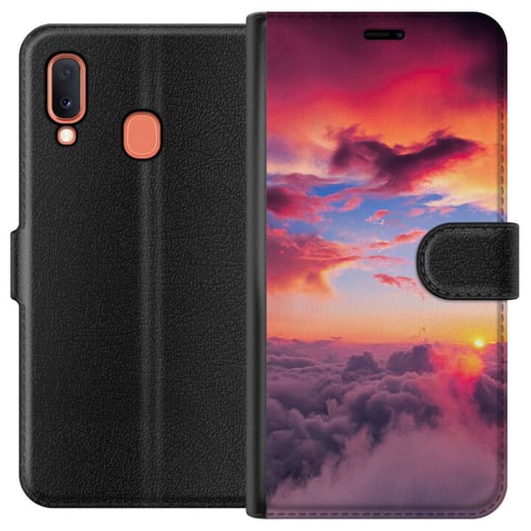 Kompatibelt Plånboksfodral till Samsung Galaxy A20e Moln