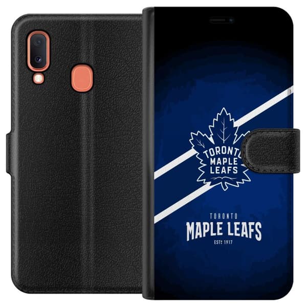 Kompatibelt Plånboksfodral till Samsung Galaxy A20e Toronto Maple Leafs (NHL)