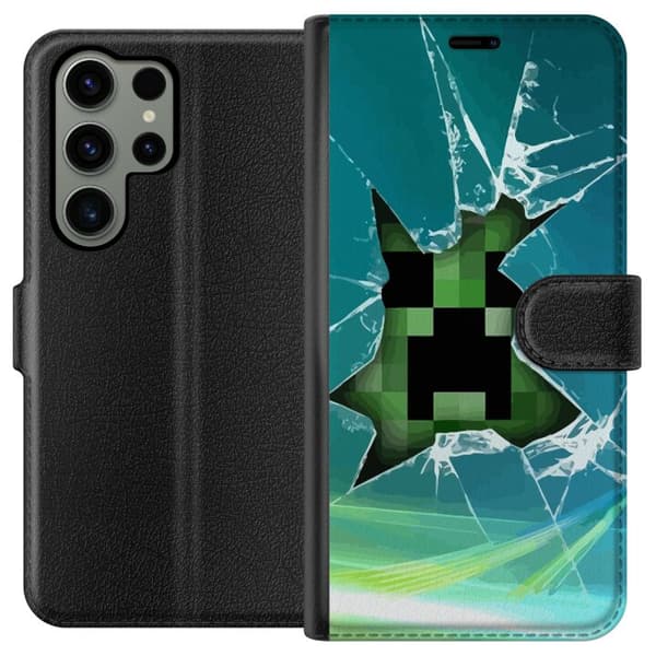 Kompatibel Tegnebogsetui til Samsung Galaxy S23 Ultra MineCraft