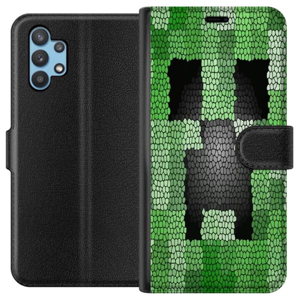 Kompatibelt Plånboksfodral till Samsung Galaxy A32 5G Creeper / Minecraft