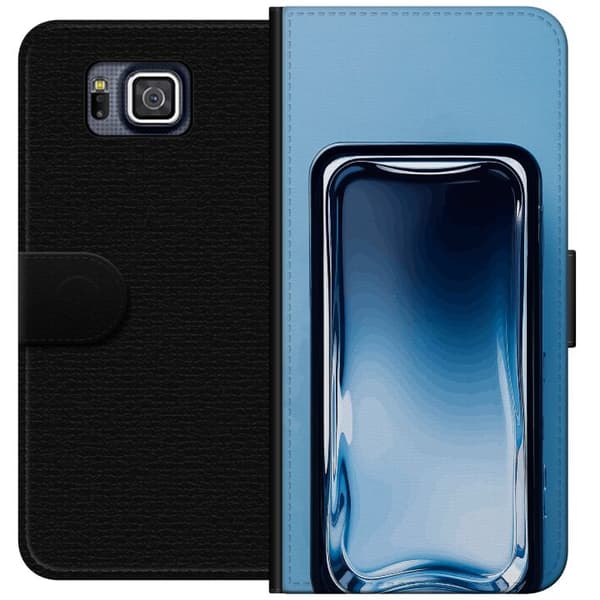 Kompatibel Tegnebogsetui til Samsung Galaxy Alpha Blå glaseffekt