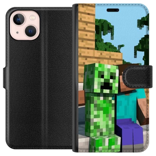 Kompatibelt Plånboksfodral till Apple iPhone 13 mini MineCraft