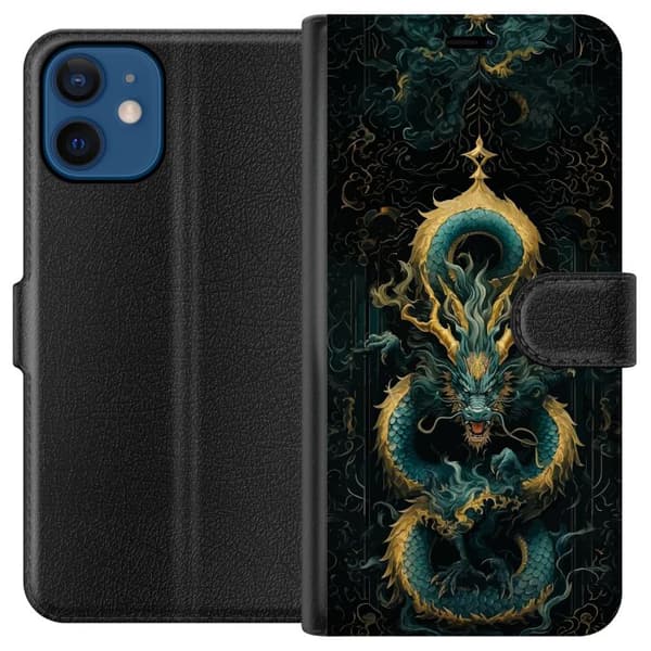 Kompatibelt Lommeboketui til Apple iPhone 12 Asiatisk drake