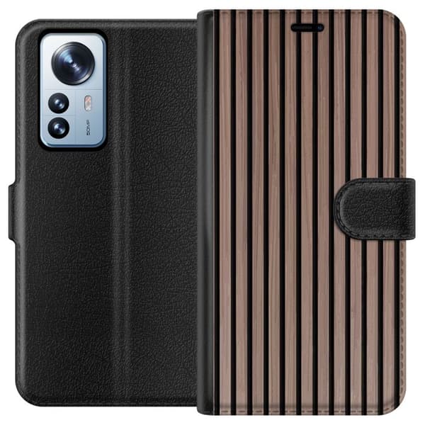 Kompatibelt Plånboksfodral till Xiaomi 12 Pro Mönster Trä