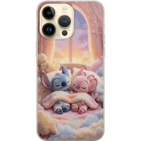Kompatibelt Mobildeksel til Apple iPhone 15 Pro Max Sovende blå og rosa figurer i et koselig pastellmiljø