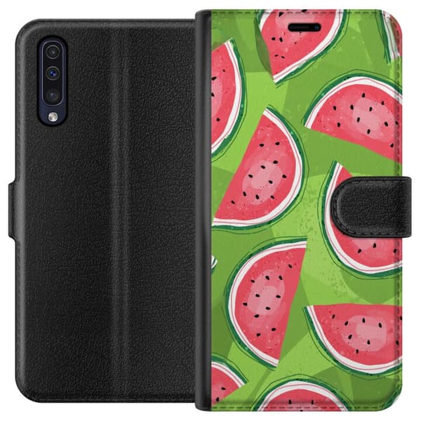 Kompatibelt Lommeboketui til Samsung Galaxy A50 Vattenmelon