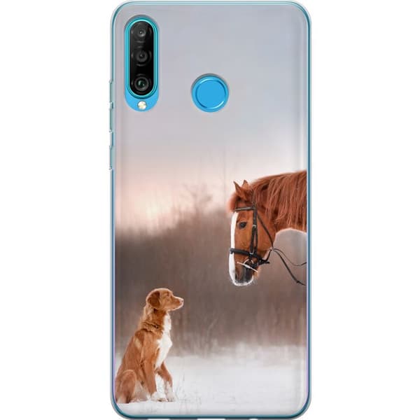 Kompatibelt Mobilskal till Huawei P30 lite Häst & Hund