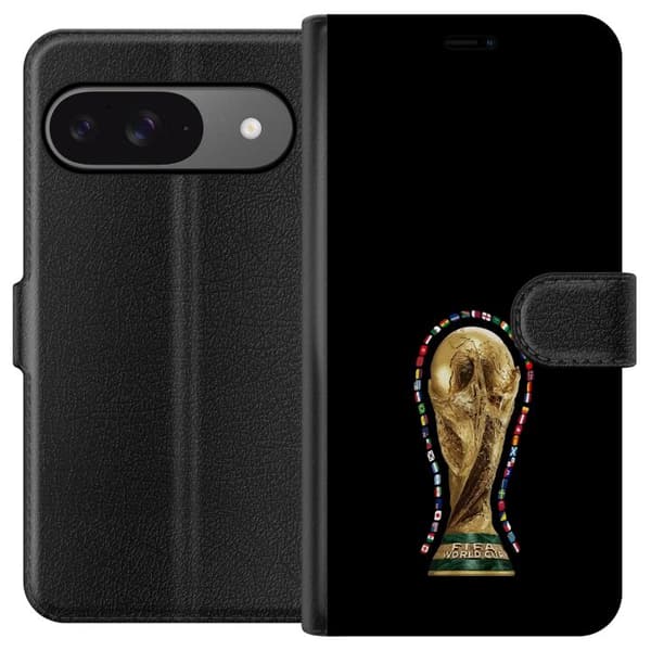 Kompatibelt Lommeboketui til Google Pixel 9 VM-trofé med internasjonale flagg og fotballtema