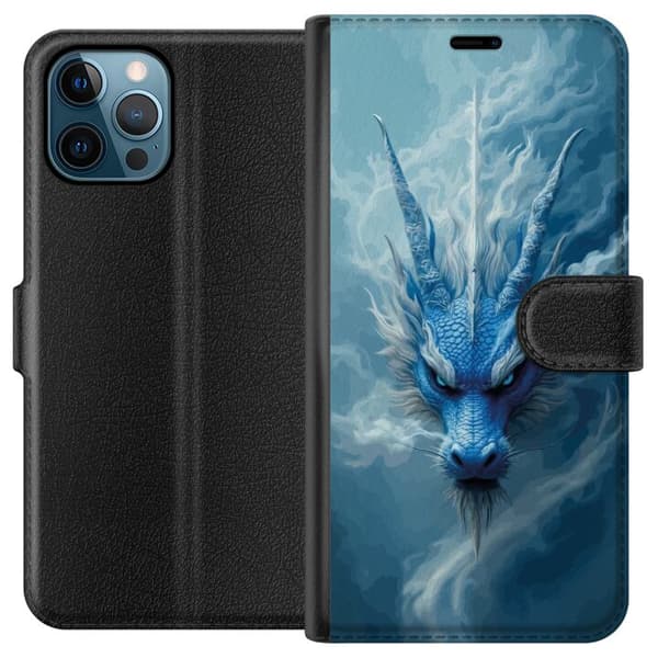 Kompatibel Tegnebogsetui til Apple iPhone 12 Pro Max Episk fantasydesign med isdrage