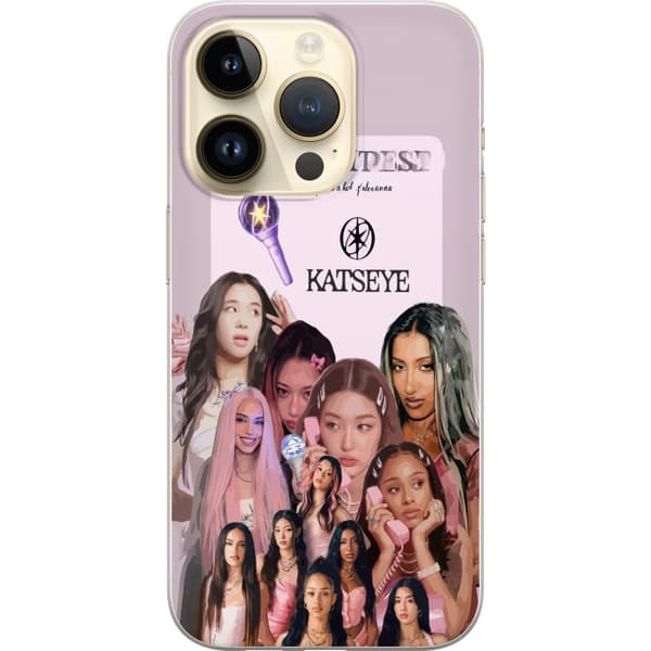 Kompatibel Mobilcover til Apple iPhone 14 Pro KATSEYE rosa collage