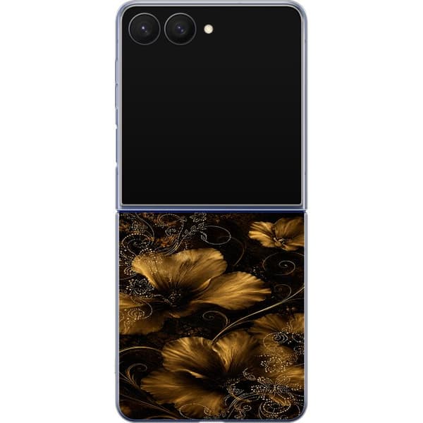 Kompatibelt Mobildeksel til Samsung Galaxy Z Flip7 Gyllen blomstring