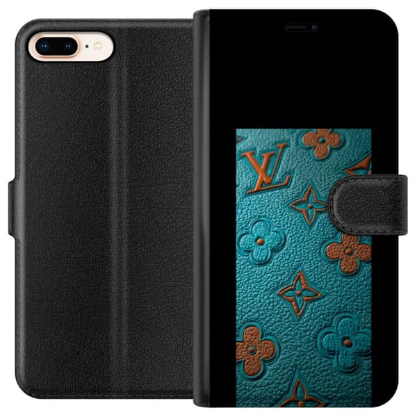 Kompatibel Tegnebogsetui til Apple iPhone 8 Plus Elegant monogramdesign med præget læderfornemmelse