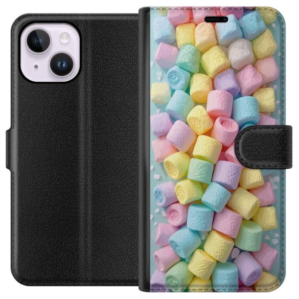 Kompatibelt Lommeboketui til Apple iPhone 14 Plus Søt godisdesign med marshmallows