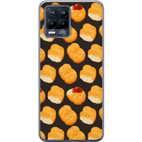 Kompatibelt Mobildeksel til Realme 8 Lekent matmotiv med kyllingnuggets