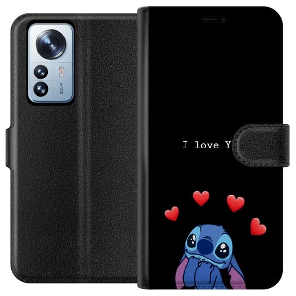 Kompatibelt Plånboksfodral till Xiaomi 12 Pro Stitch Kärlek