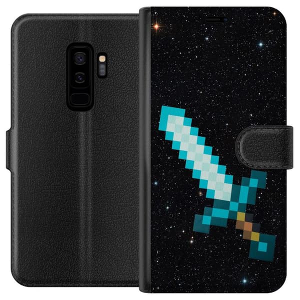 Kompatibel Tegnebogsetui til Samsung Galaxy S9+ Minecraft Sværd
