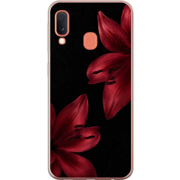 Kompatibelt Mobilskal till Samsung Galaxy A20e Red Lily Noir
