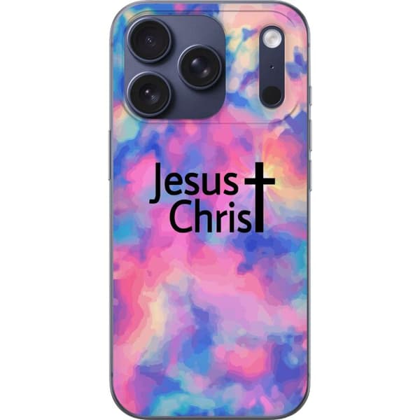 Kompatibelt Mobildeksel til Apple iPhone 18 Pro Jesus Christ i färgstarka moln