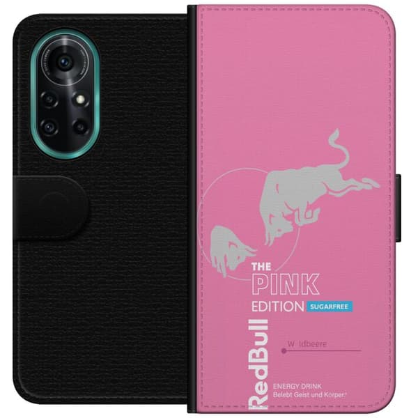 Kompatibel Tegnebogsetui til Huawei nova 8 Pro Moderne lyserød energidrik design