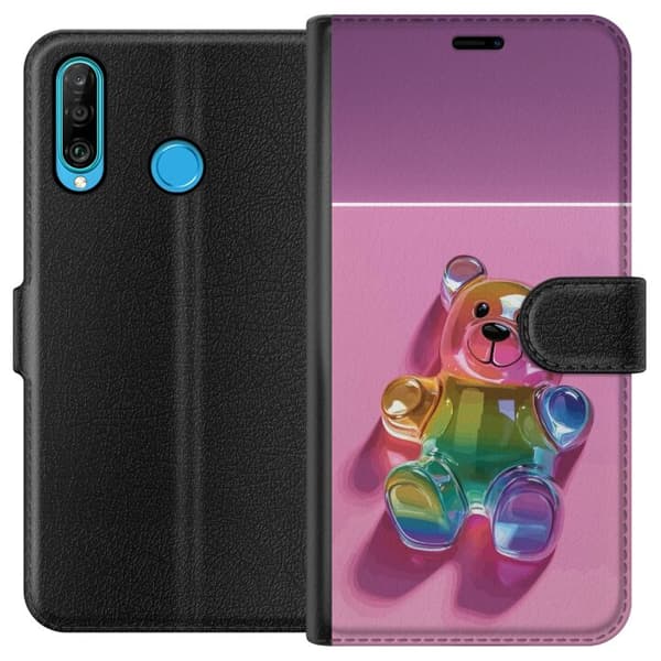 Kompatibelt Plånboksfodral till Huawei P30 lite Gullig nalledesign med regnbågstema