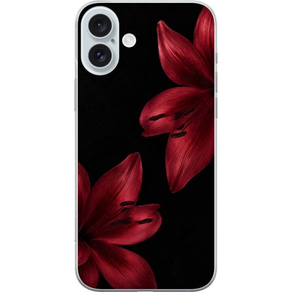 Kompatibelt Mobilskal till Apple iPhone 16 Plus Red Lily Noir