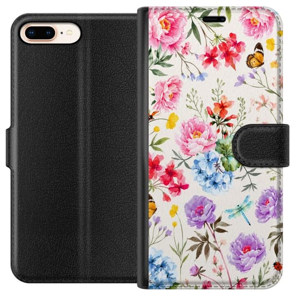 Kompatibelt Plånboksfodral till Apple iPhone 8 Plus Bloom Society