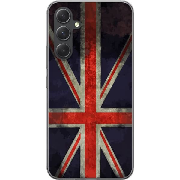 Kompatibelt Mobildeksel til Samsung Galaxy S24 Britisk flagg med rustikk følelse