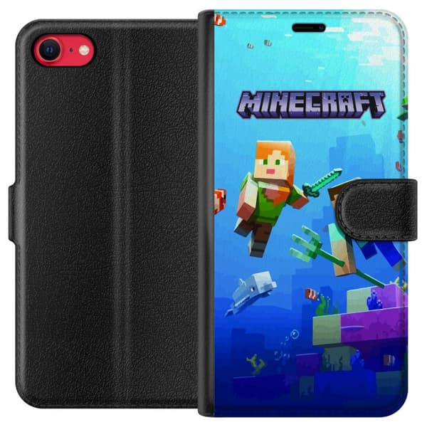 Kompatibel Tegnebogsetui til Apple iPhone 8 Minecraft