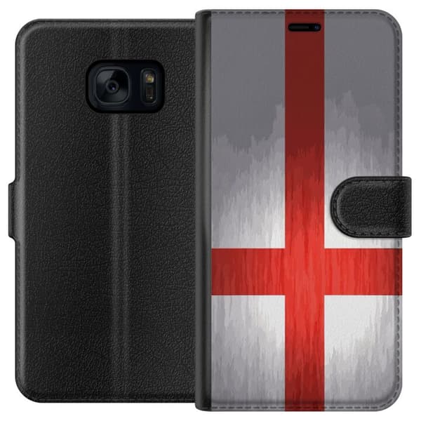 Kompatibelt Plånboksfodral till Samsung Galaxy S7 Englands flagga