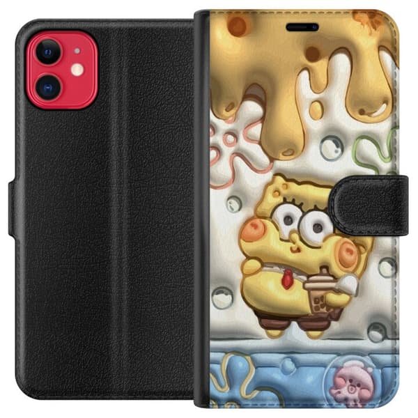 Kompatibel Tegnebogsetui til Apple iPhone 11 SvampBob firkant