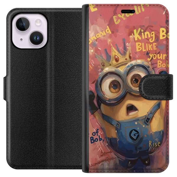 Kompatibel Tegnebogsetui til Apple iPhone 14 Plus Minion Med Krona