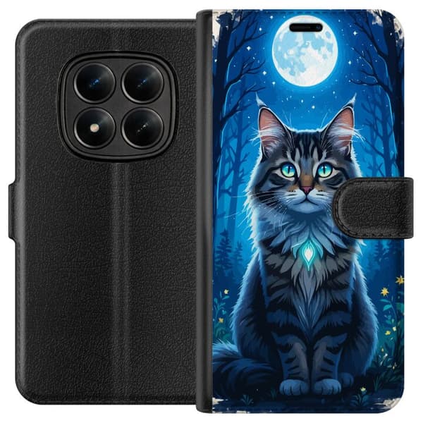 Kompatibel Tegnebogsetui til Xiaomi Redmi Note 15 Pro Katt månsken