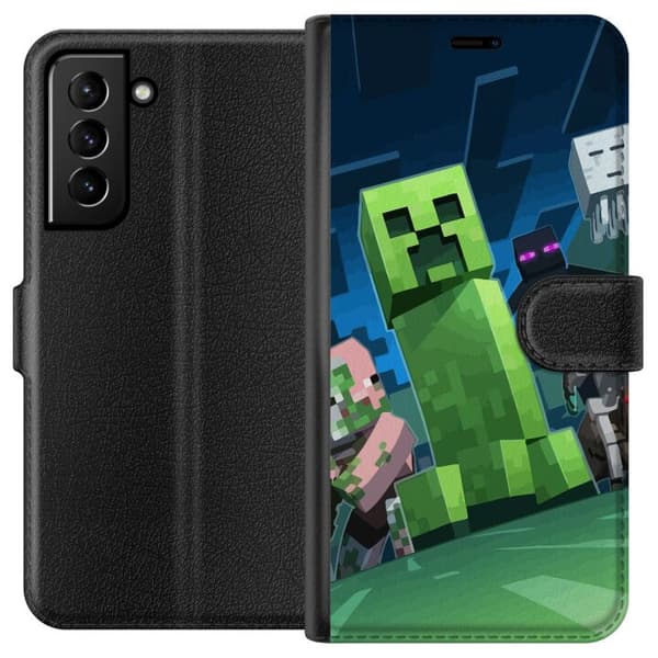 Kompatibel Tegnebogsetui til Samsung Galaxy S21+ 5G MineCraft