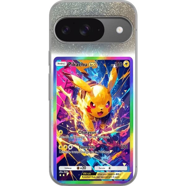 Kompatibelt Mobildeksel til Google Pixel 9 Pro Fargerikt Pikachu EX-motiv