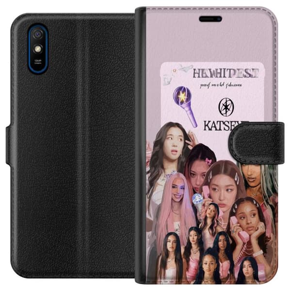Kompatibelt Plånboksfodral till Xiaomi Redmi 9A KATSEYE rosa collage