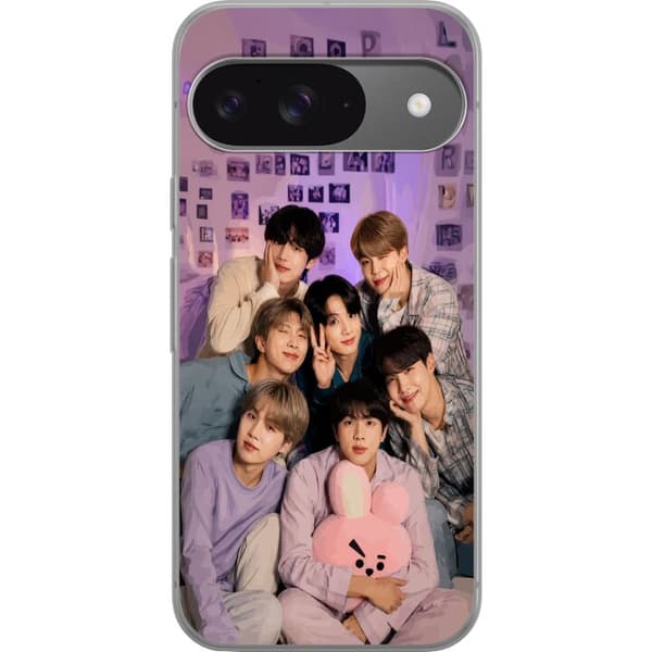 Kompatibelt Mobildeksel til Google Pixel 9 Pro Søtt K-pop-motiv med BTS og BT21