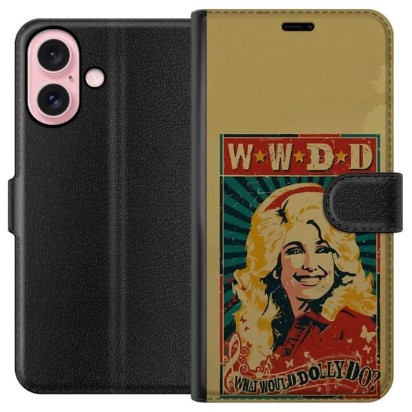 Kompatibelt Plånboksfodral till Apple iPhone 16 Dolly Parton retro westernposter