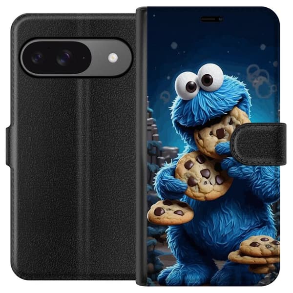 Kompatibel Tegnebogsetui til Google Pixel 9 Klassisk Cookie Monster med store chokoladekager