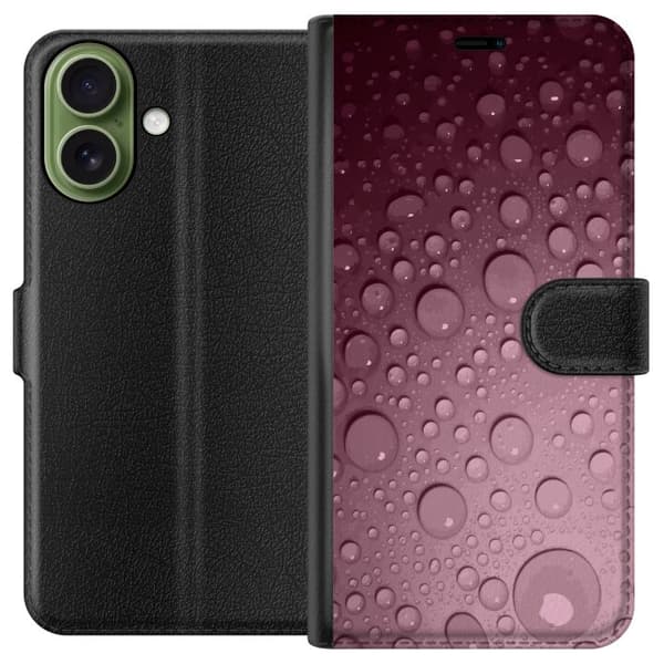 Kompatibelt Plånboksfodral till Apple iPhone 17 Rosa vattendroppar