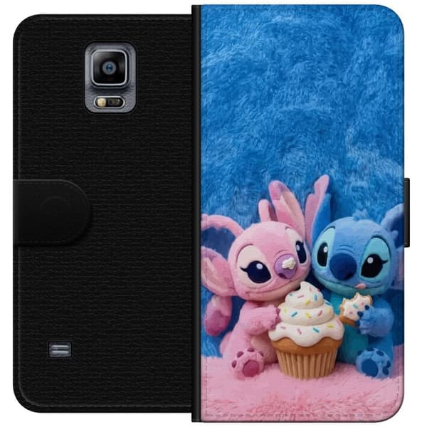 Kompatibel Tegnebogsetui til Samsung Galaxy Note 4 Søde blå og lyserøde figurer med stor cupcake og krymmel