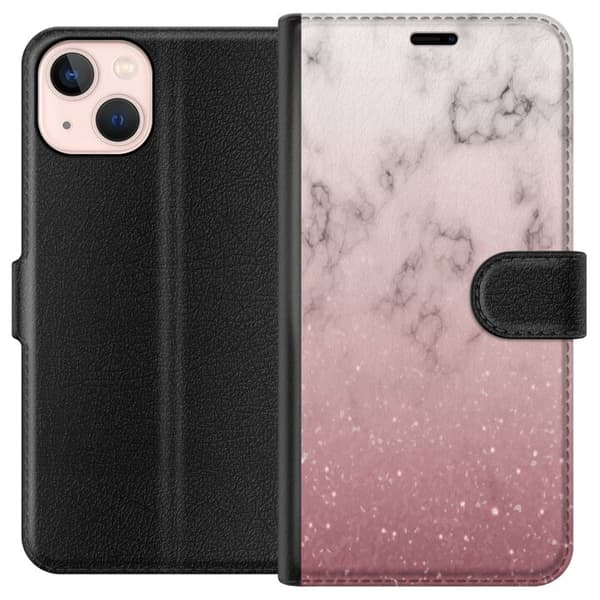 Kompatibelt Plånboksfodral till Apple iPhone 13 mini Glitter och marmor