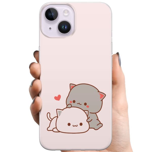 Kompatibelt Mobildeksel til Apple iPhone 15 Kawaii Katt