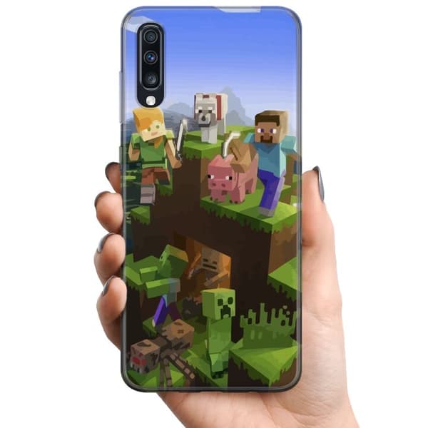 Kompatibelt Mobildeksel til Samsung Galaxy A70 MineCraft