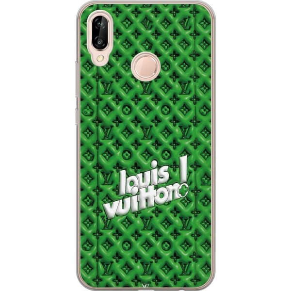 Kompatibelt Mobildeksel til Huawei P20 lite Grønt luksusmønster med monogram