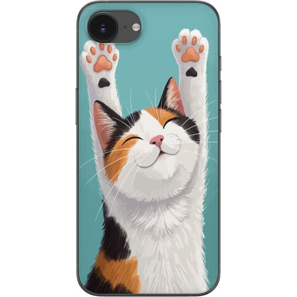 Kompatibelt Mobilskal till Apple iPhone 16e Glad trefärgad katt