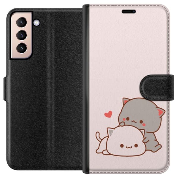Kompatibel Tegnebogsetui til Samsung Galaxy S21 Kawaii Kat