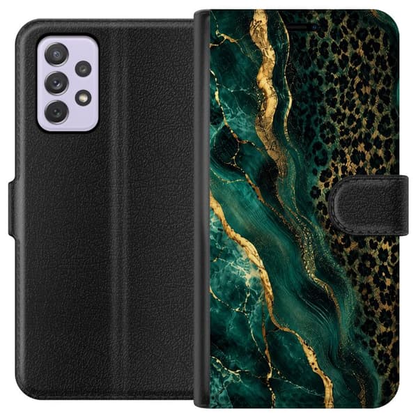 Kompatibelt Plånboksfodral till Samsung Galaxy A52s 5G Emerald Leopard