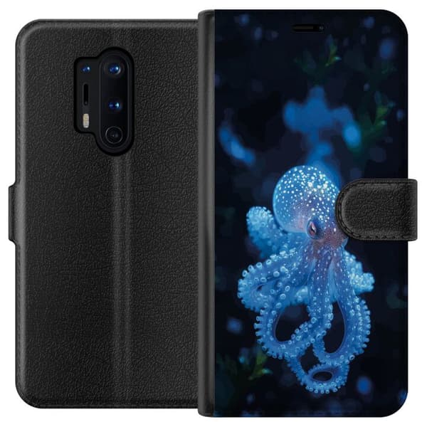 Kompatibel Tegnebogsetui til OnePlus 8 Pro Nær billede af en blå blæksprutte