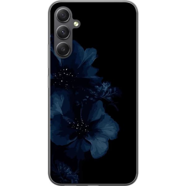 Kompatibelt Mobildeksel til Samsung Galaxy S23 FE Mörkblå blommor