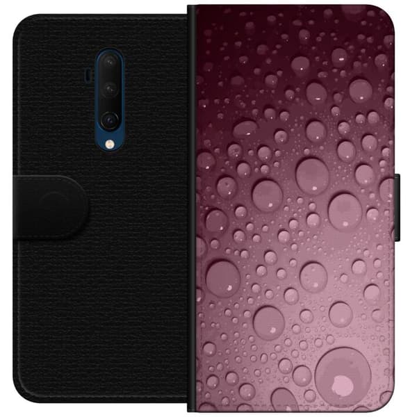 Kompatibel Tegnebogsetui til OnePlus 7T Pro Rosa vattendroppar